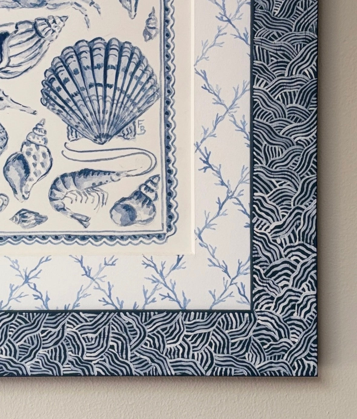 Blue and White Seashells