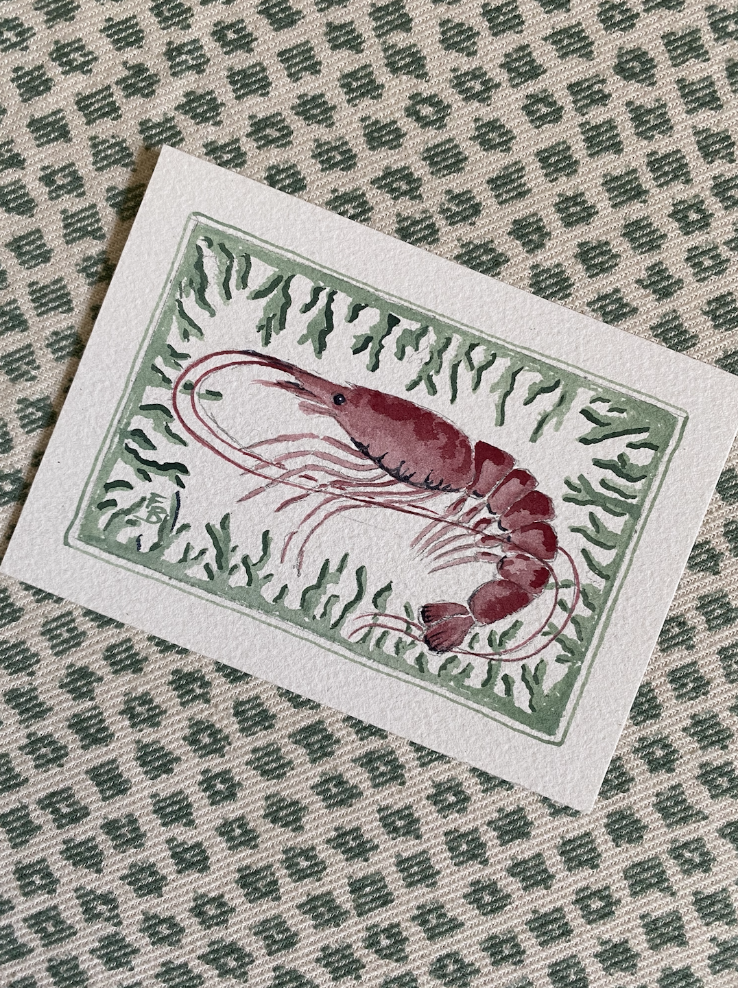 Miniature Watercolour painting - Small Shrimp