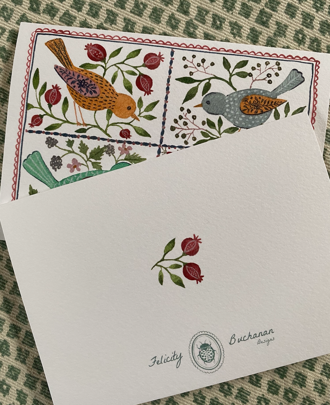Pack of 5 Christmas Cards - Four calling birds
