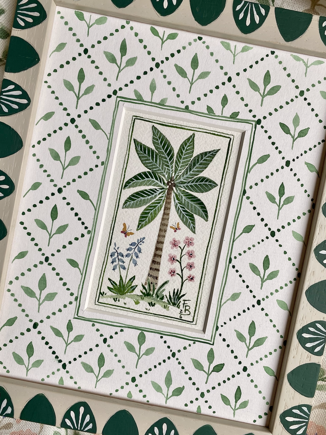 Watercolour painting - Lone palm