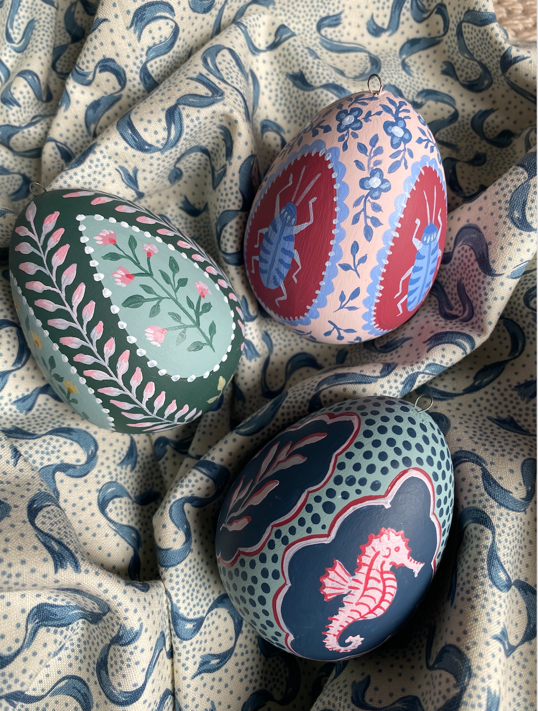 Hand-painted Egg - Beetle