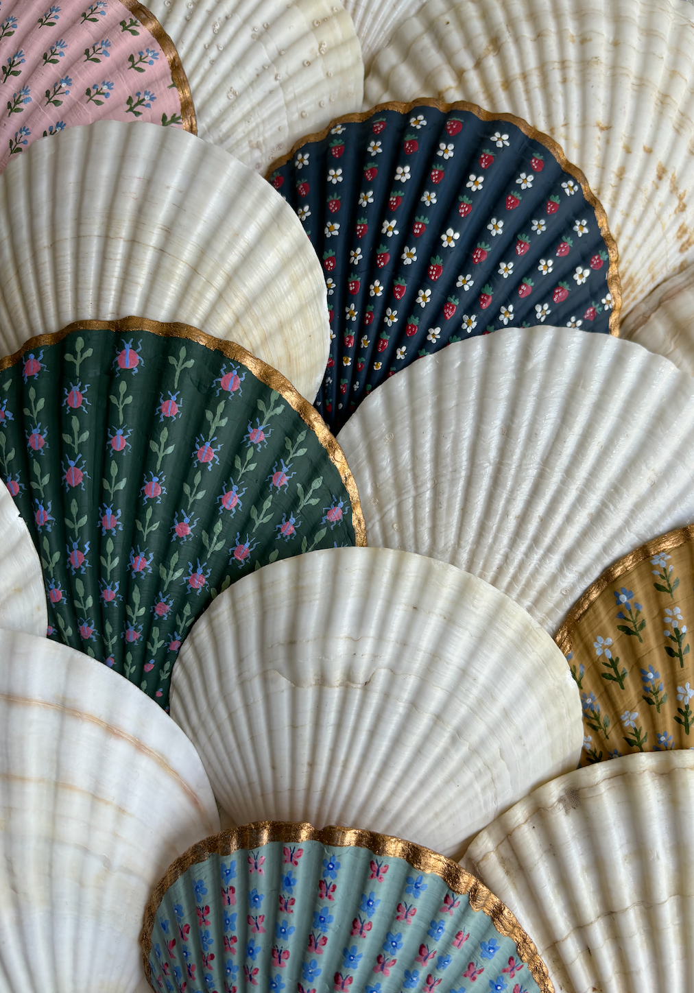 Handpainted Scallop Shell - Beetles
