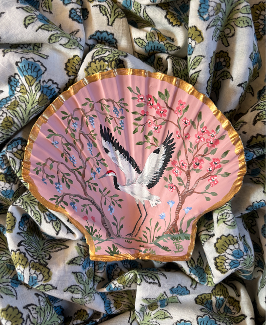 Chinoserie In A Shell - Red-crowned crane