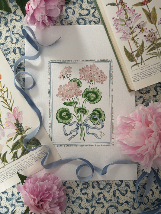 Pink Flower Print Collection - Geranium