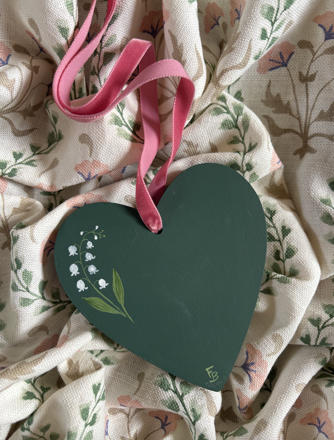 Wooden Heart - Lily of the Valley