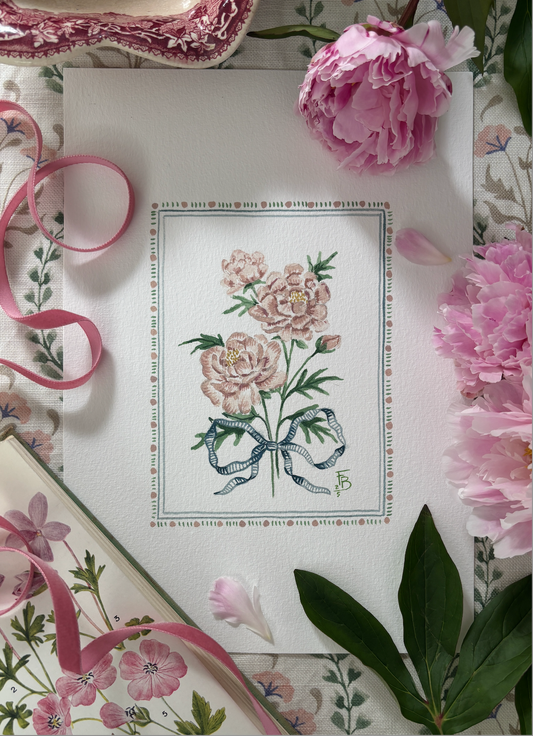 Pink Flower Print Collection - Peony