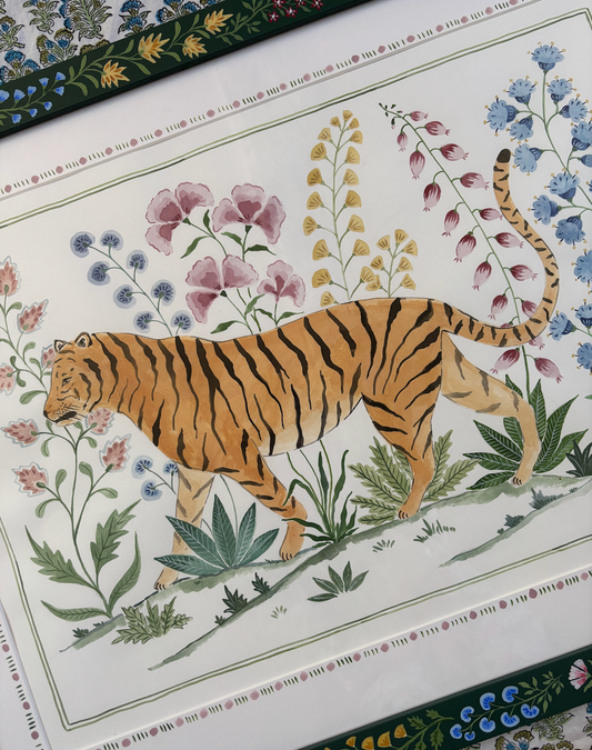 Mughal Meadow print - Tiger