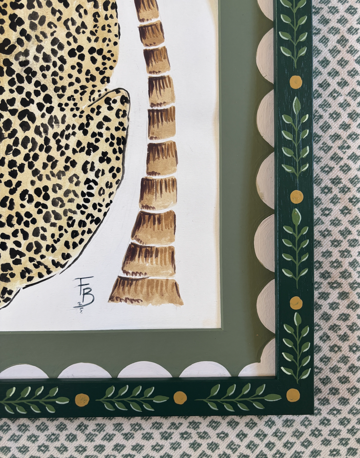 Large Leopard and Palm