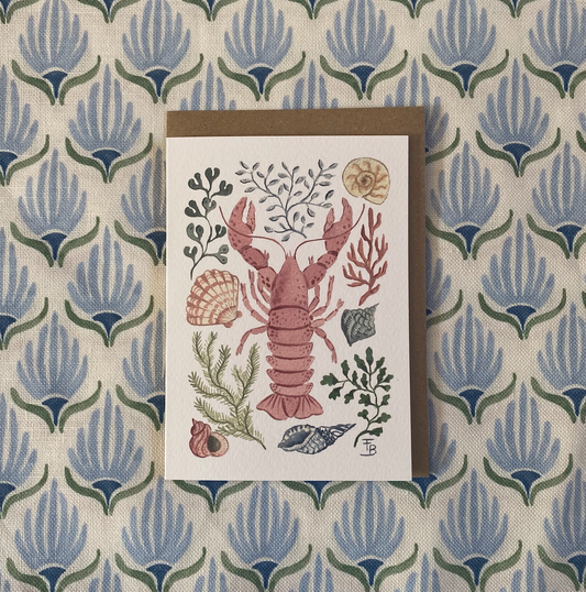 Pack of 5 Greetings Cards - Lobster