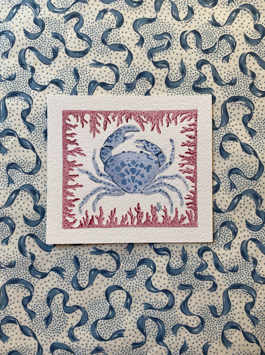 Miniature Watercolour painting - Small Blue Crab