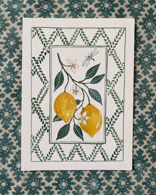 Miniature Watercolour painting - Lemon