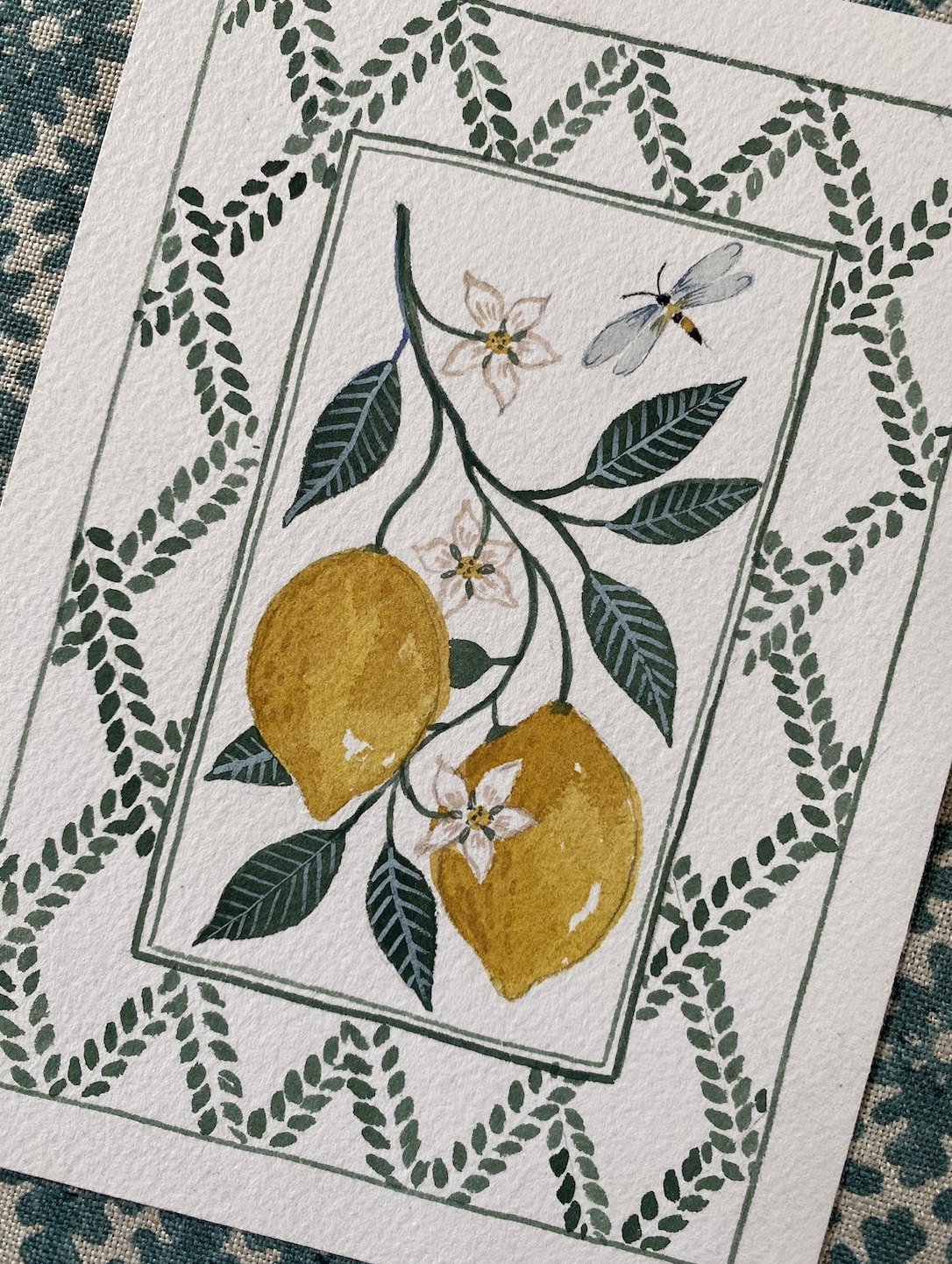 Miniature Watercolour painting - Lemon