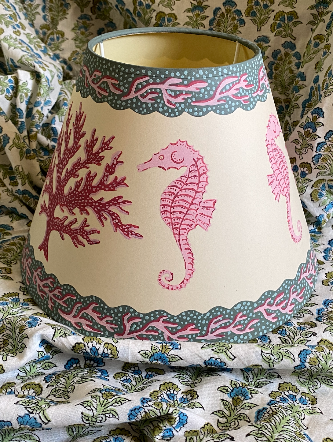The Seaside Collection -Seahorse and Coral Lampshade