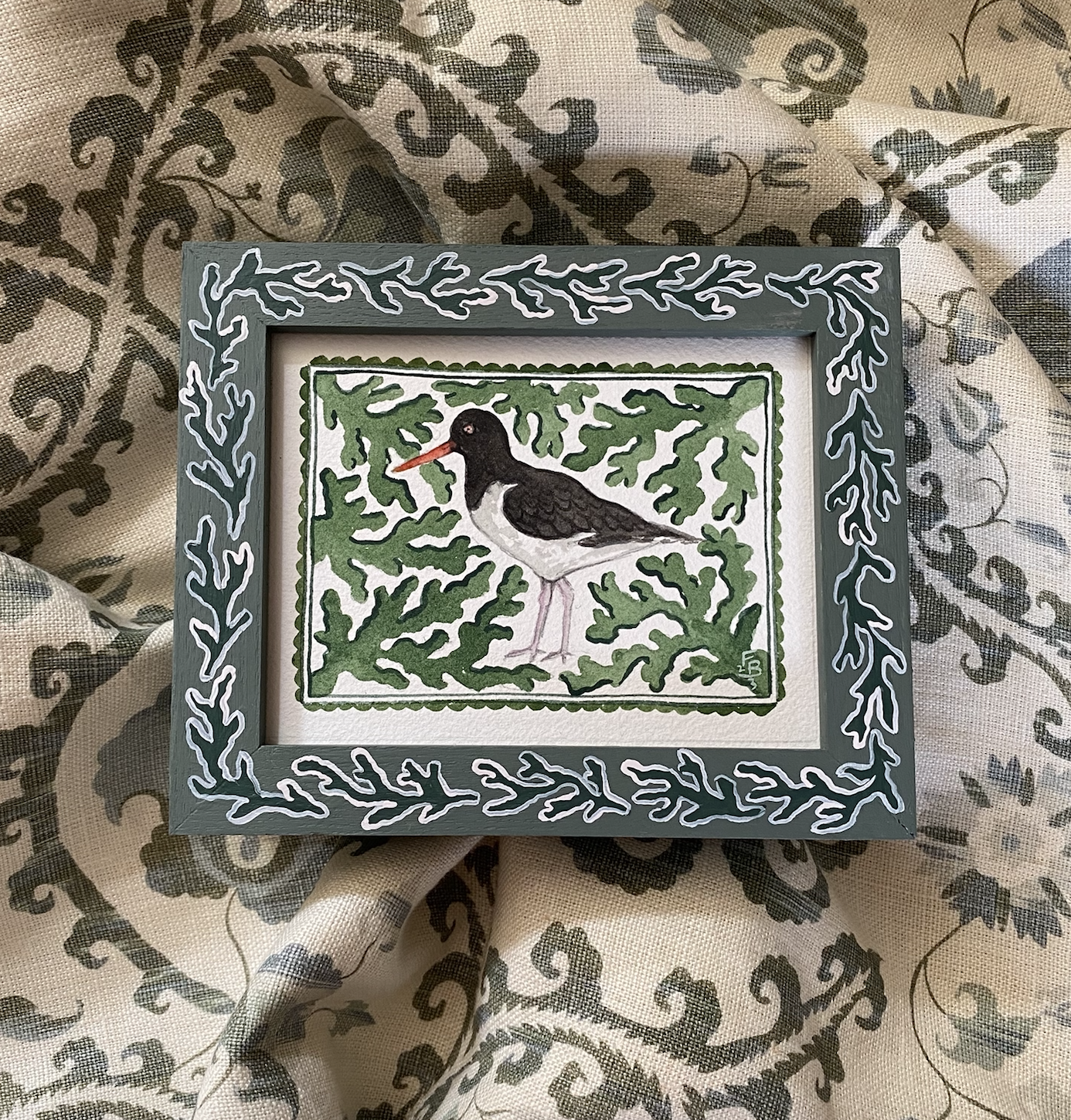 The Seaside Collection -Oystercatcher and green seaweed