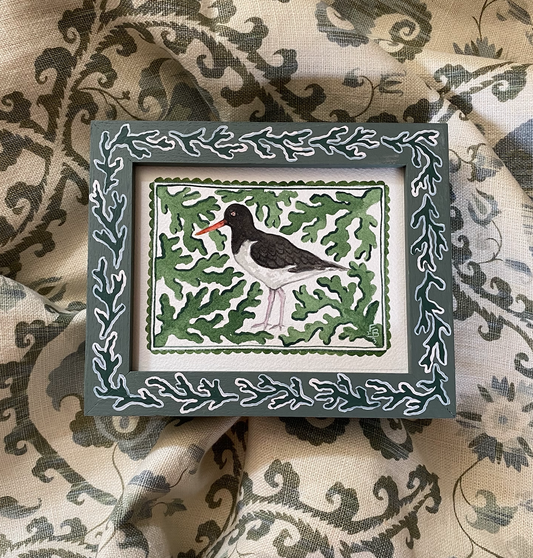 The Seaside Collection -Oystercatcher and green seaweed