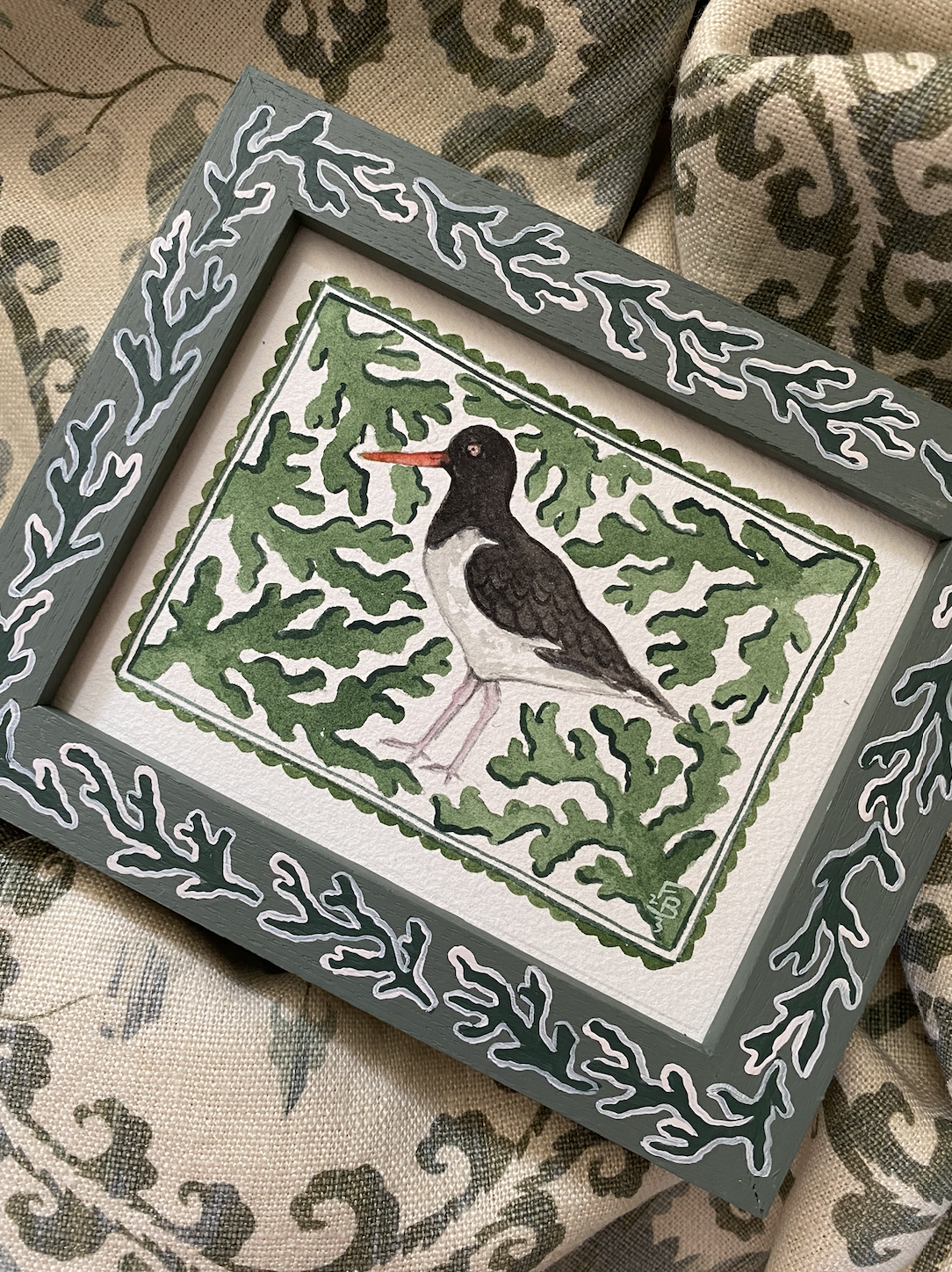 The Seaside Collection -Oystercatcher and green seaweed