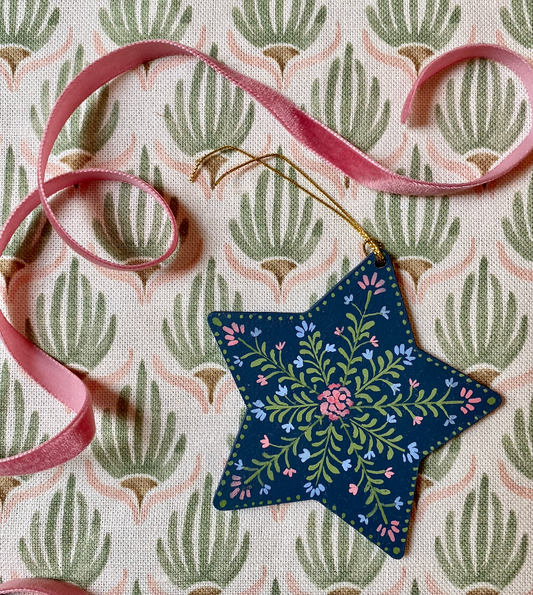Star ornament/gift tag - Midnight blue