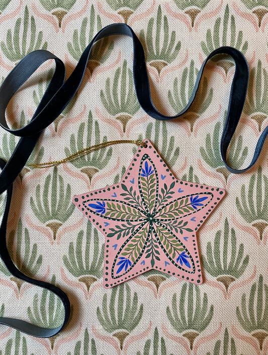 Star ornament/gift tag - Pink