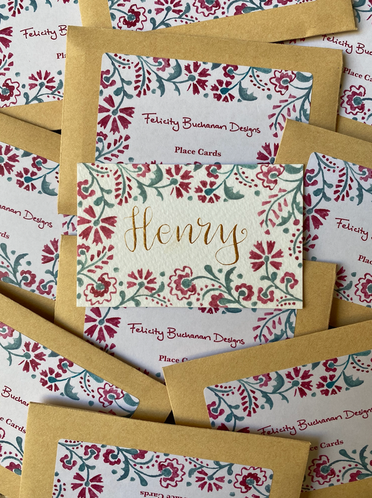 Place Cards - Red Chintz