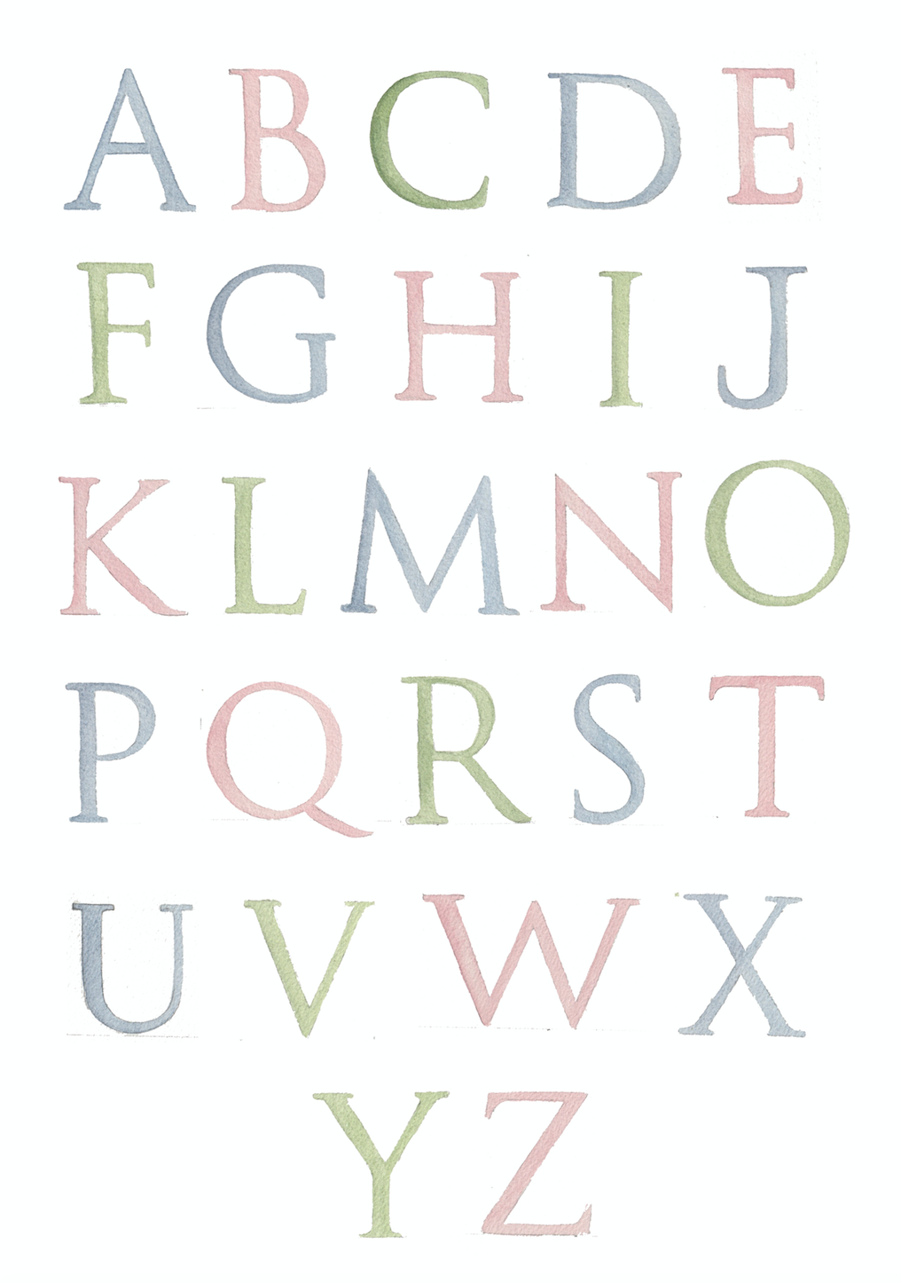 Woodland Friends alphabet print