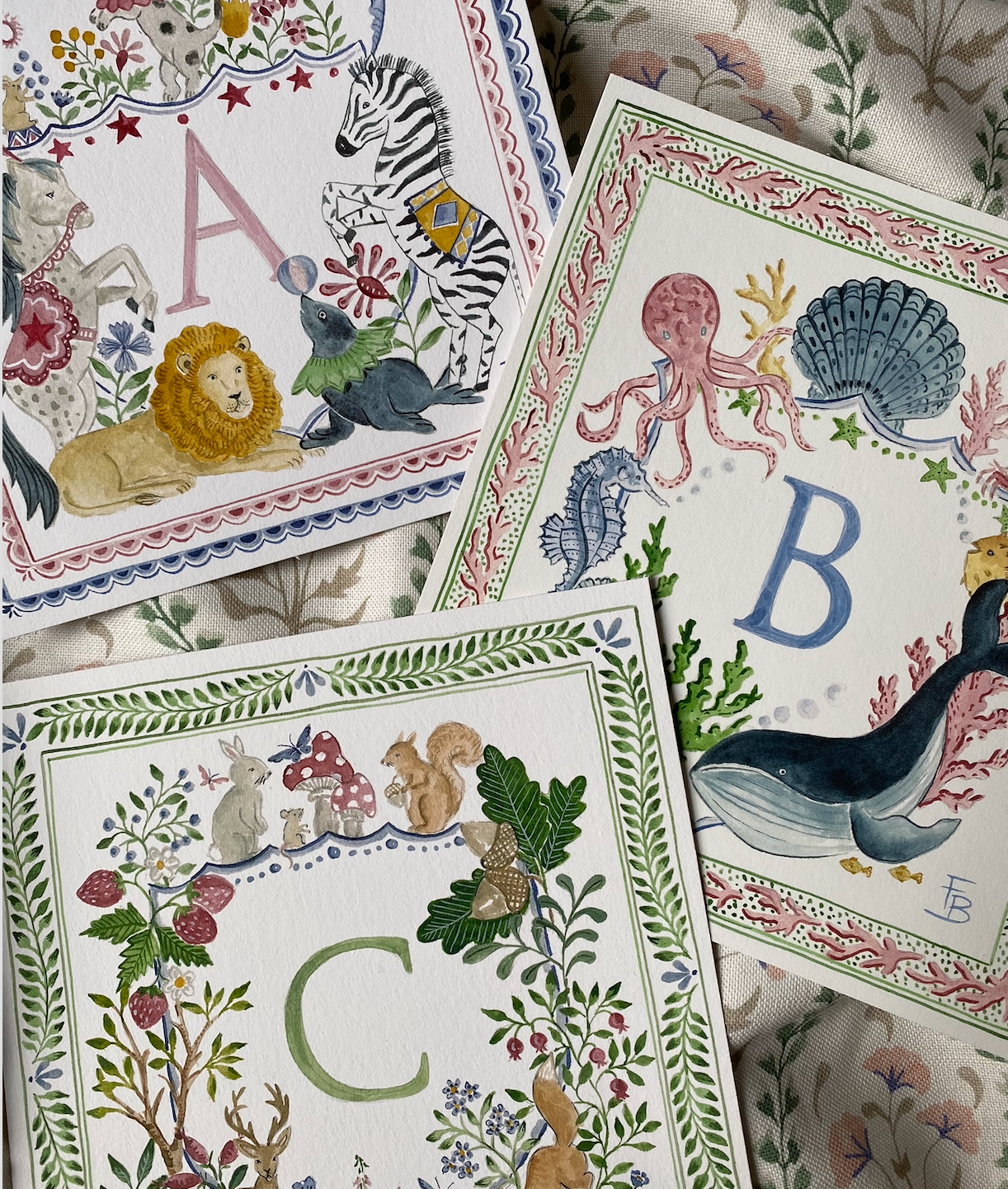 Woodland Friends alphabet print