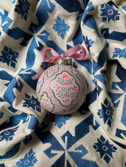 Christmas Ornament - Pink medallion