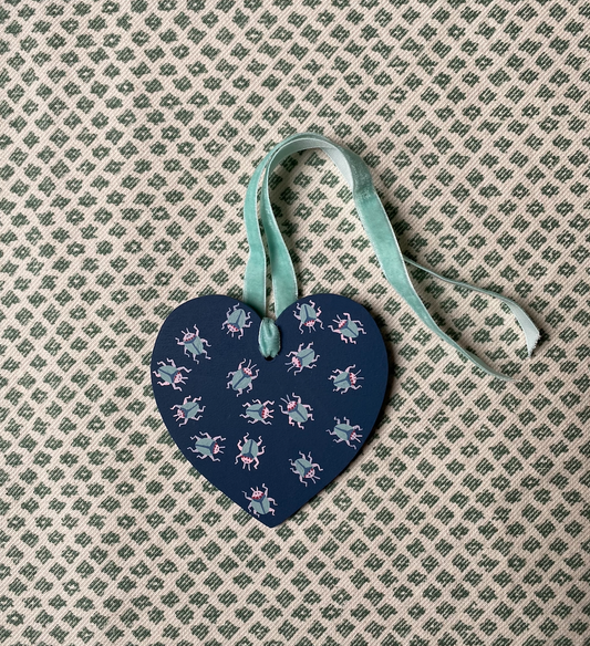 Wooden heart gift tag - Beetles