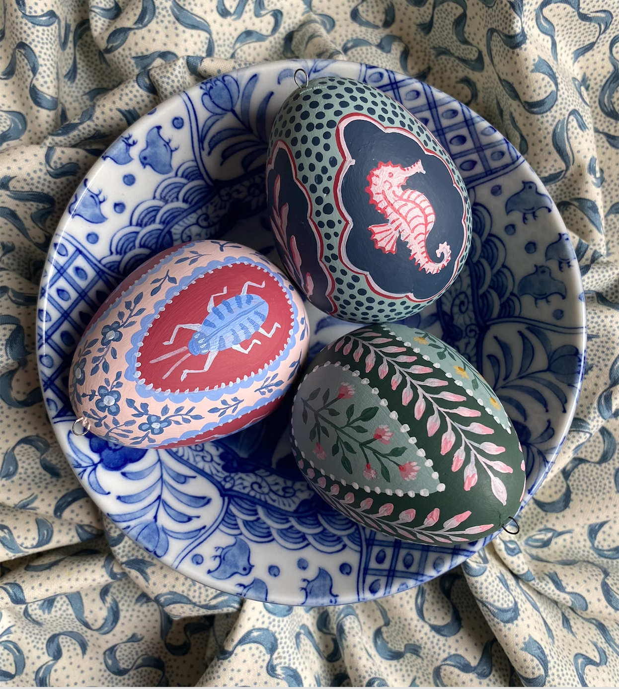 Hand-painted Egg - Indian Flower