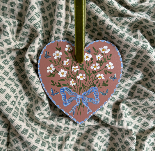 Wooden heart - Chamomile