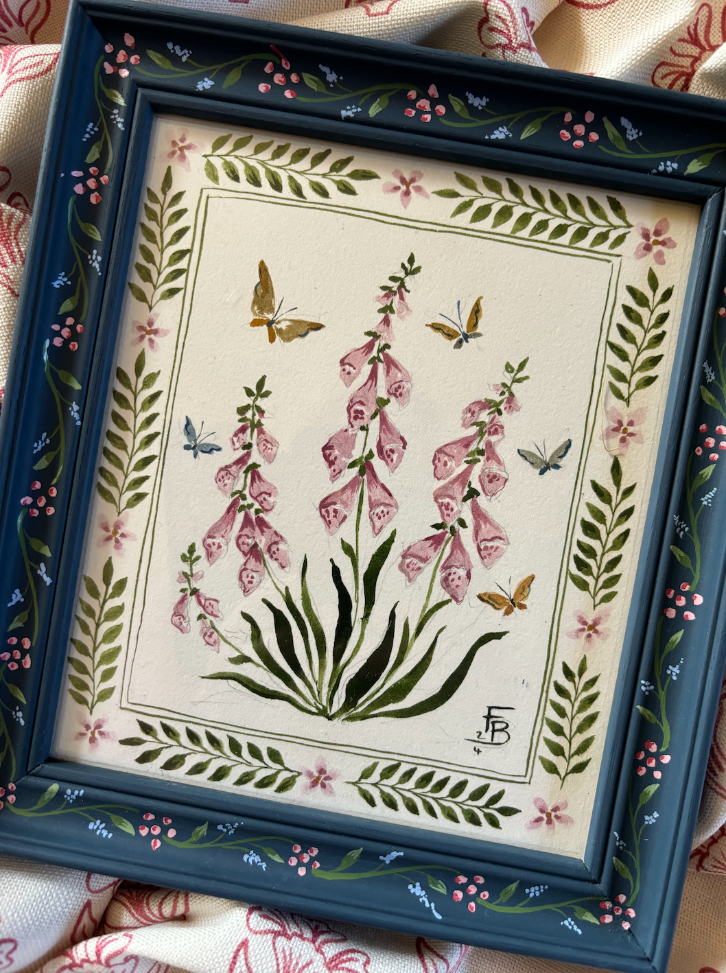 Foxgloves and butterflies
