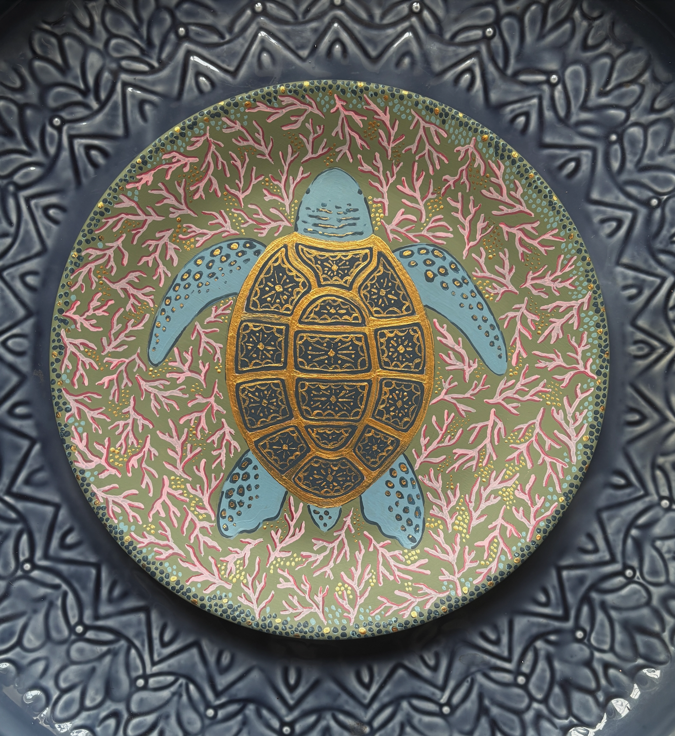 Large decorative Turtle plate