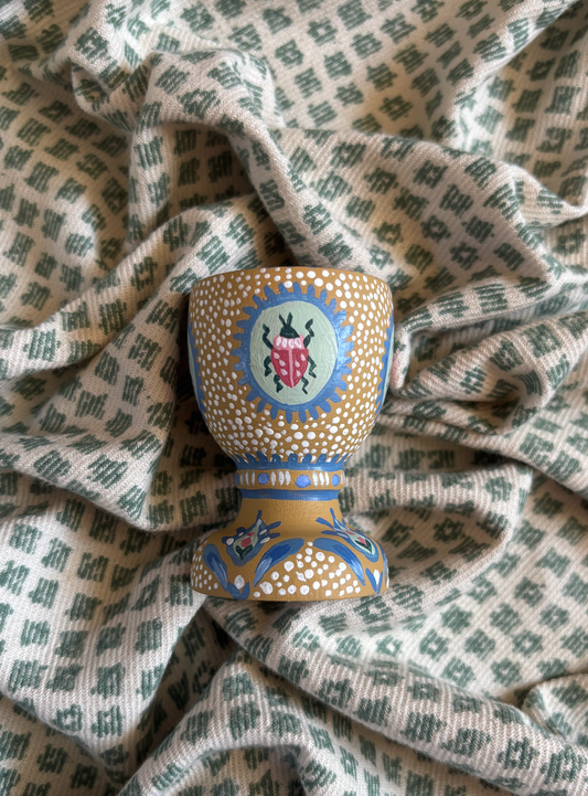 Hand-painted egg cup - Beetle