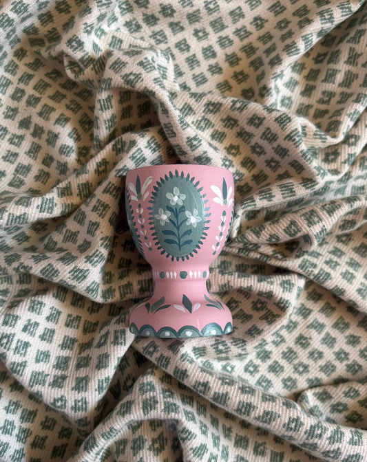 Hand-painted egg cup - Swedish folk