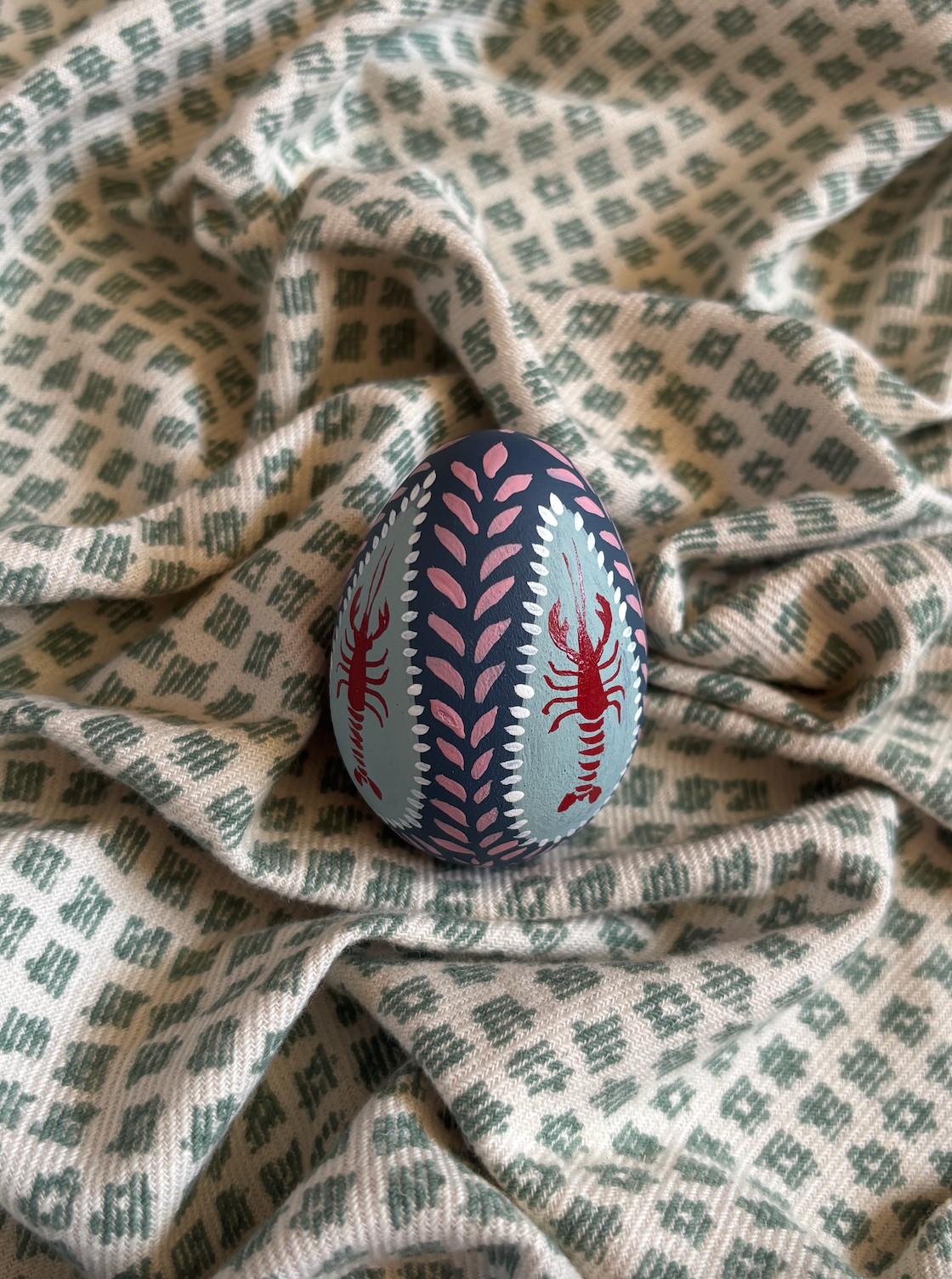 Hand-painted decorative egg - Lobster
