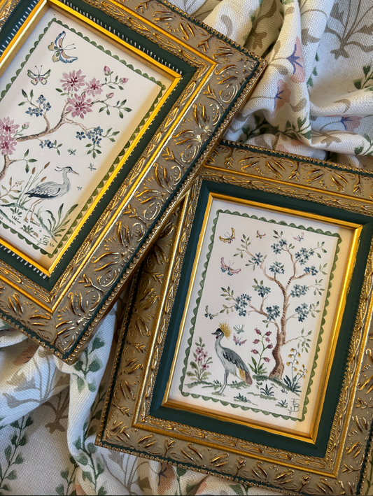 Pair of Chinoiserie Tree of Life Paintings