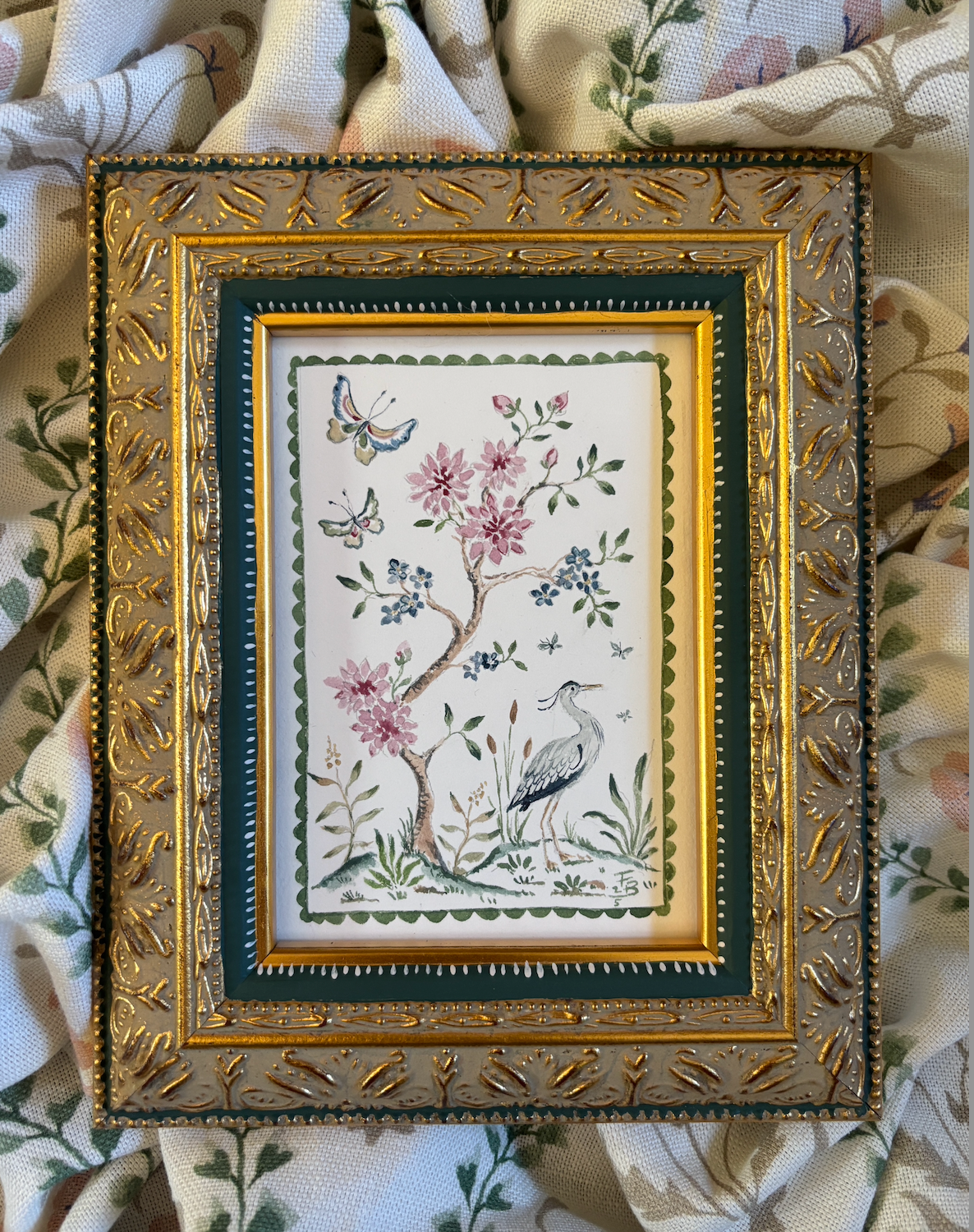 Pair of Chinoiserie Tree of Life Paintings