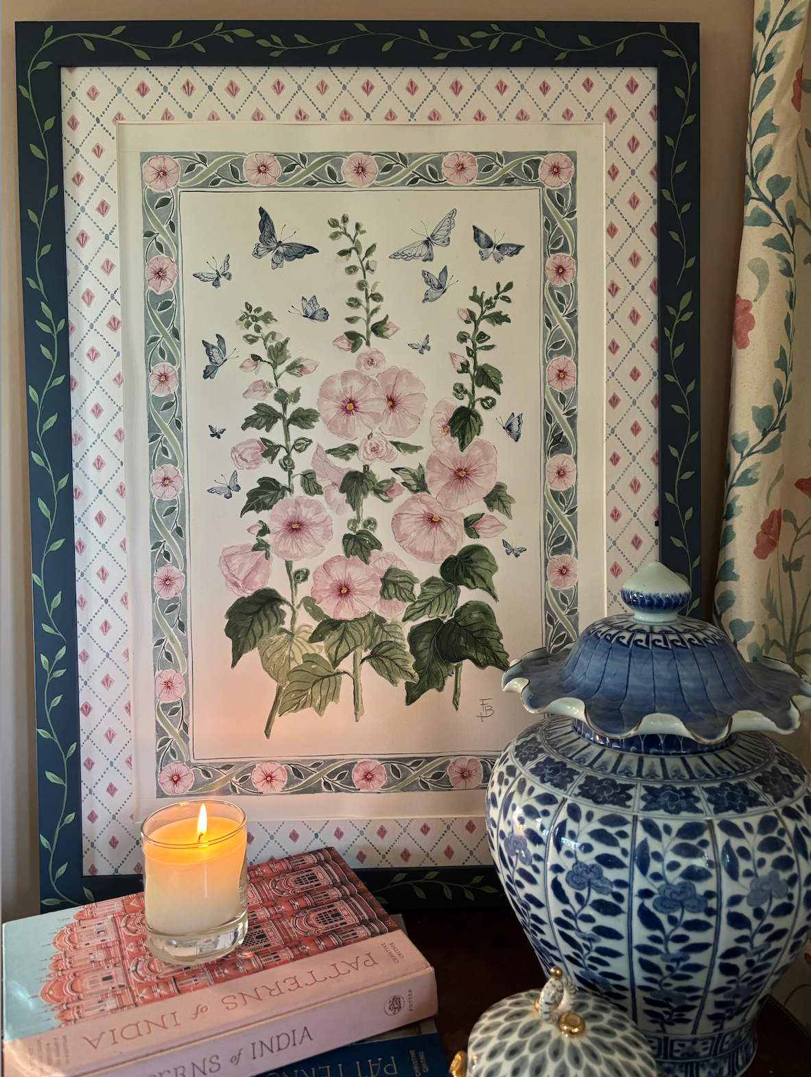 Foxgloves and butterflies