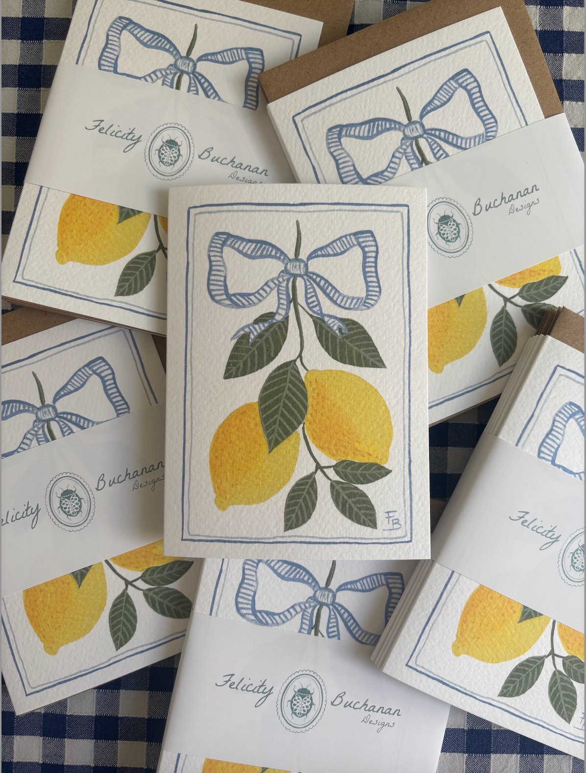 Pack of 5 Greetings Cards - Lemons