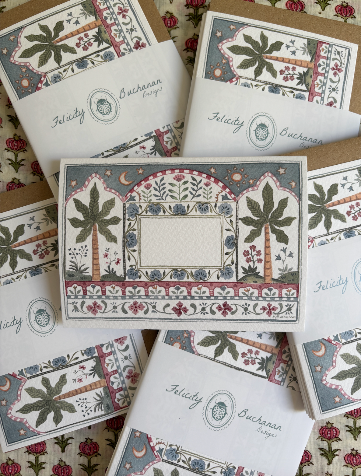 Pack of 5 Greetings Cards - Palms under the starry sky