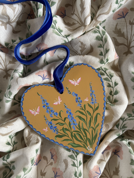 Wooden Heart - Delphinums