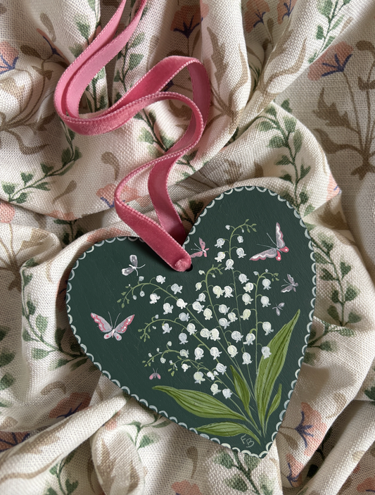 Wooden Heart - Lily of the Valley
