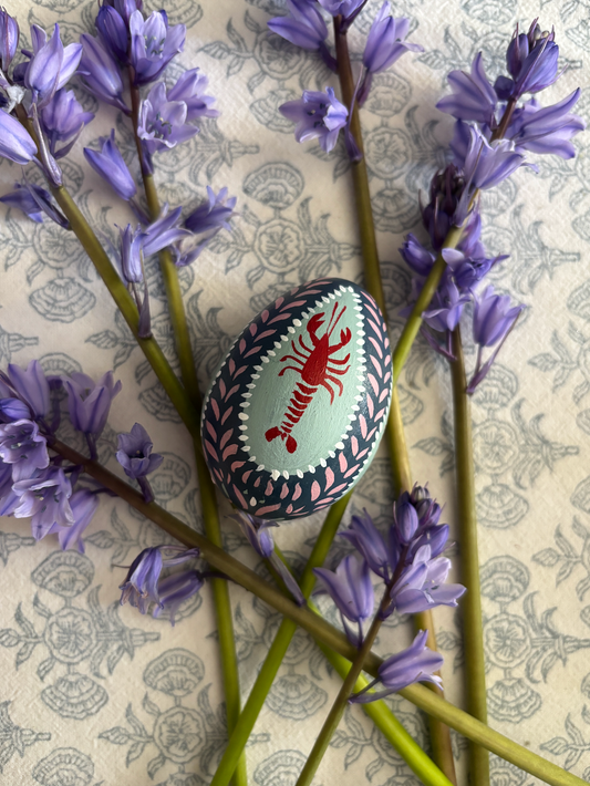 Hand-painted decorative egg - Lobster