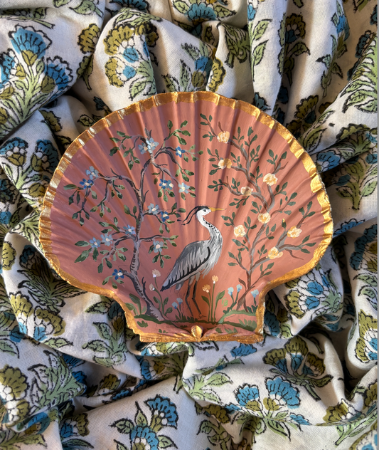 Chinoserie In A Shell - Heron