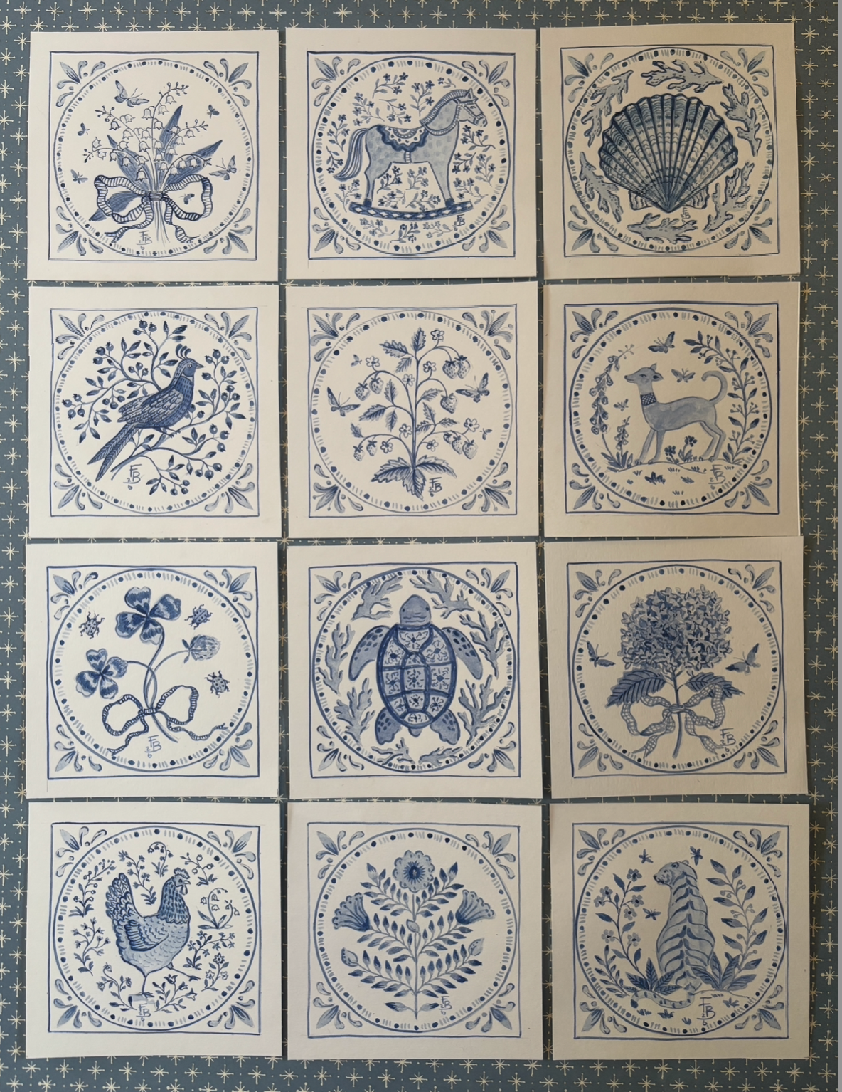 Blue Hydrangea Tile