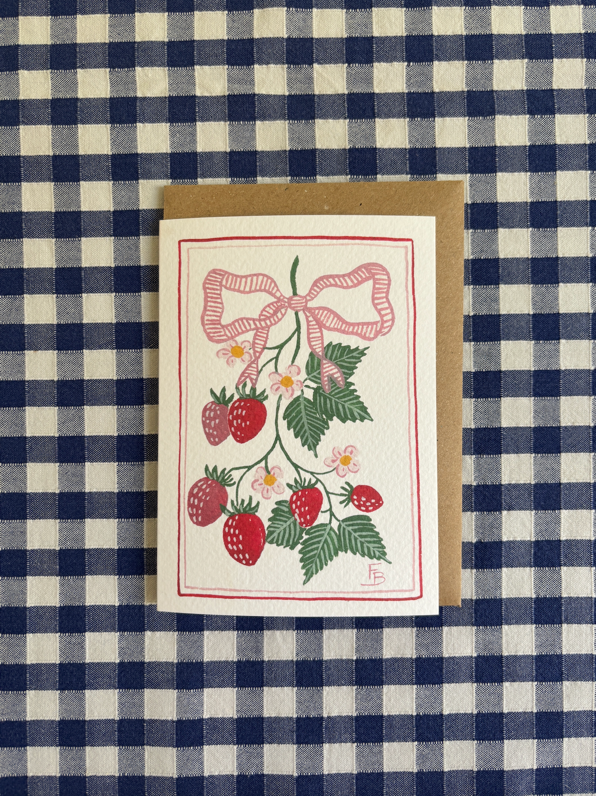 Pack of 5 Greetings Cards - Strawberries