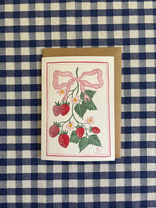 Pack of 5 Greetings Cards - Strawberries