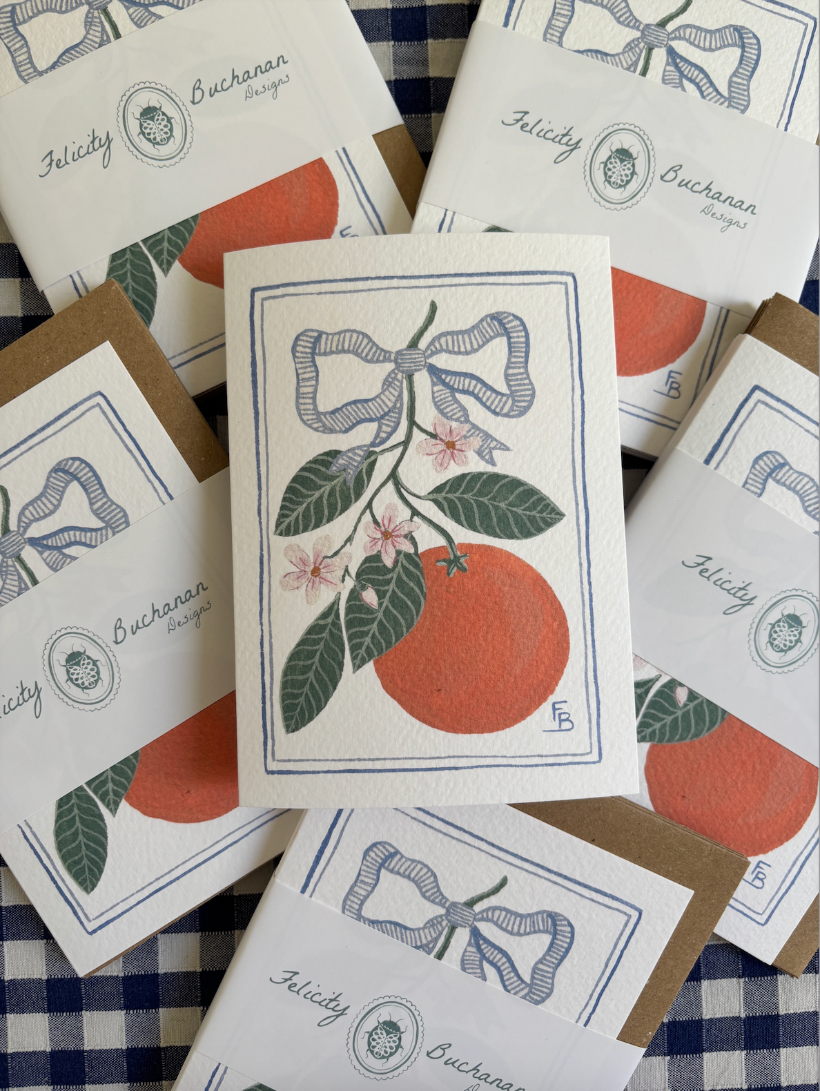 Pack of 5 Greetings Cards - Oranges