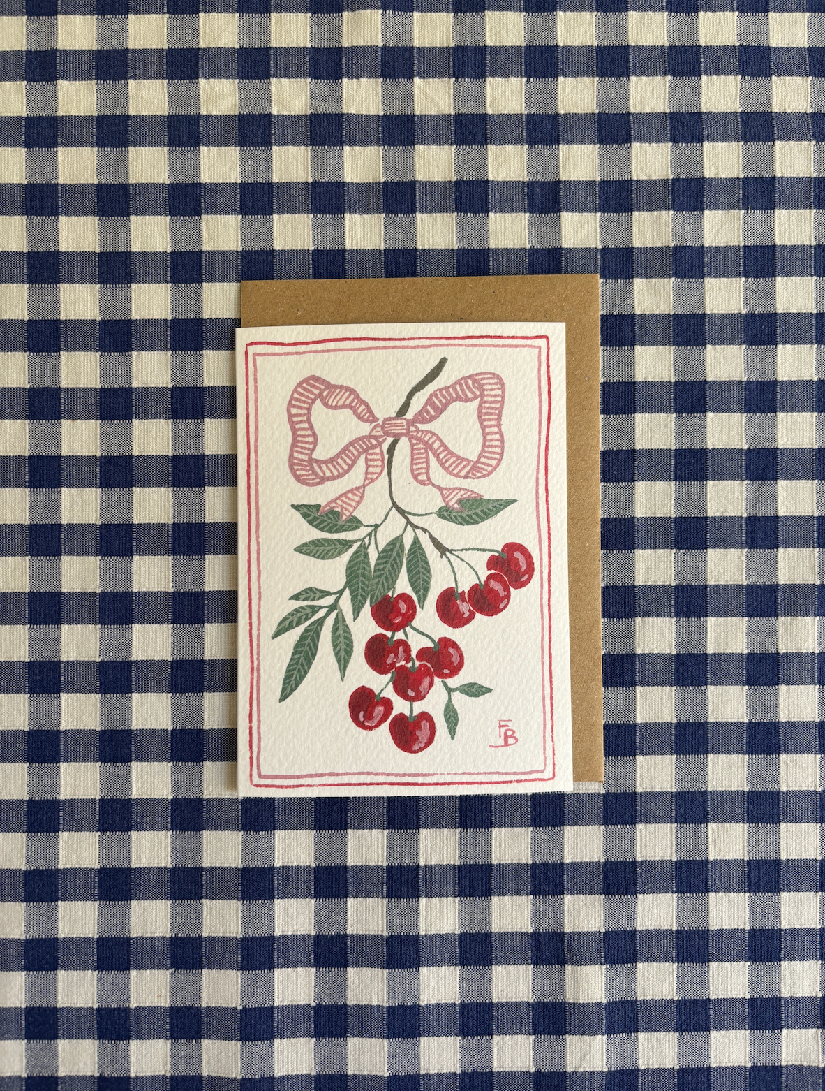 Pack of 5 Greetings Cards - Cherries