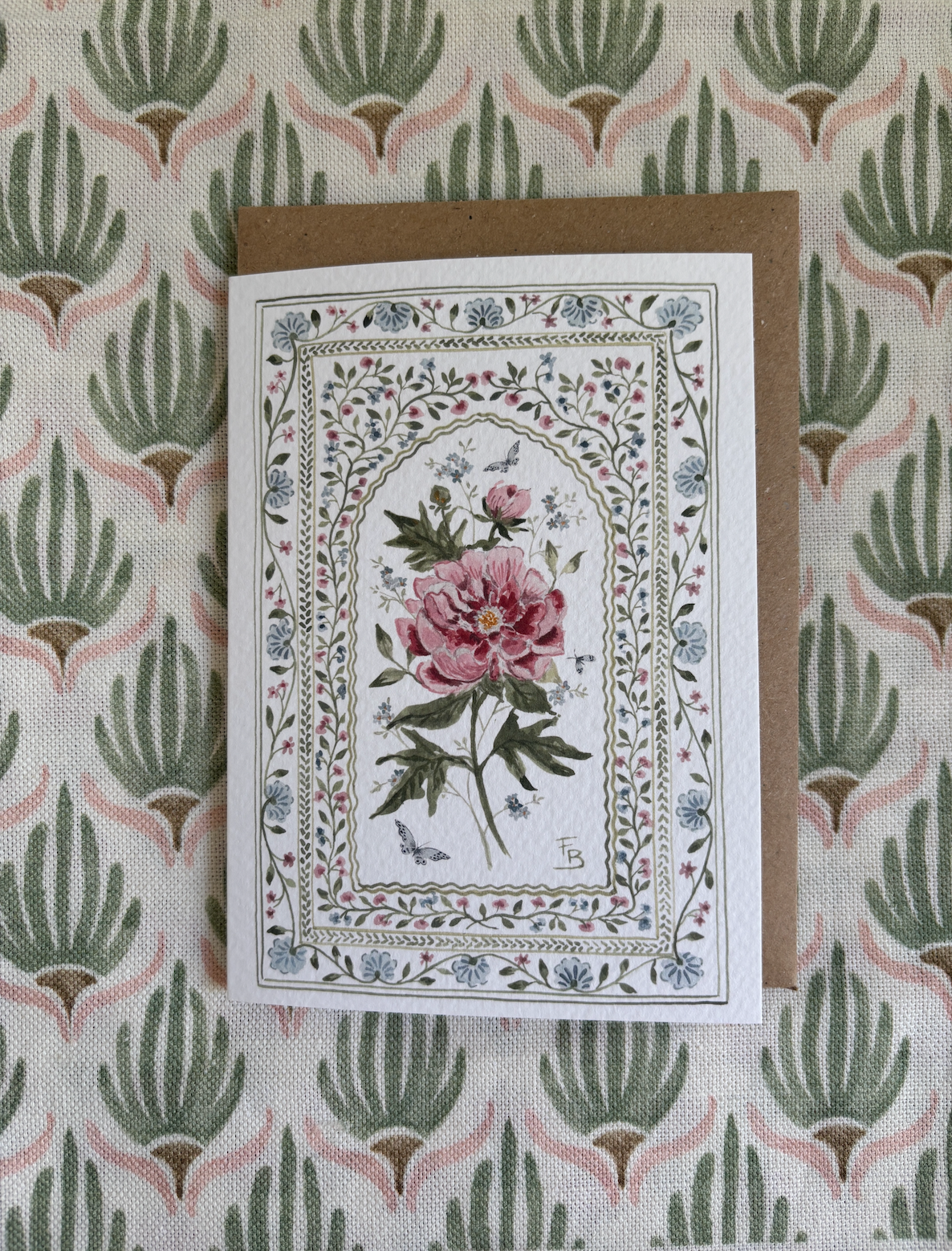 Pack of 5 Greetings Cards - Peony Arch