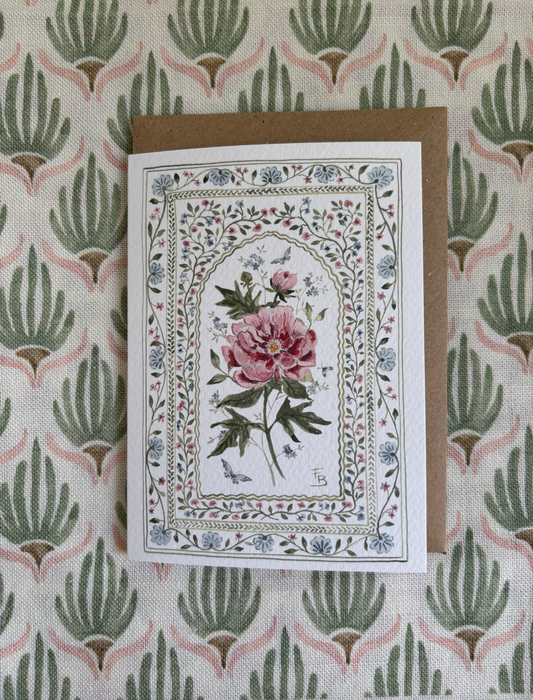 Pack of 5 Greetings Cards - Peony Arch